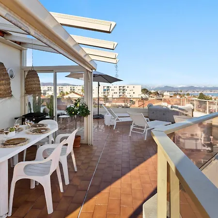 Apartment The Rooftop - Jacuzzi - Sea - 180 Terrace - Parking Antibes